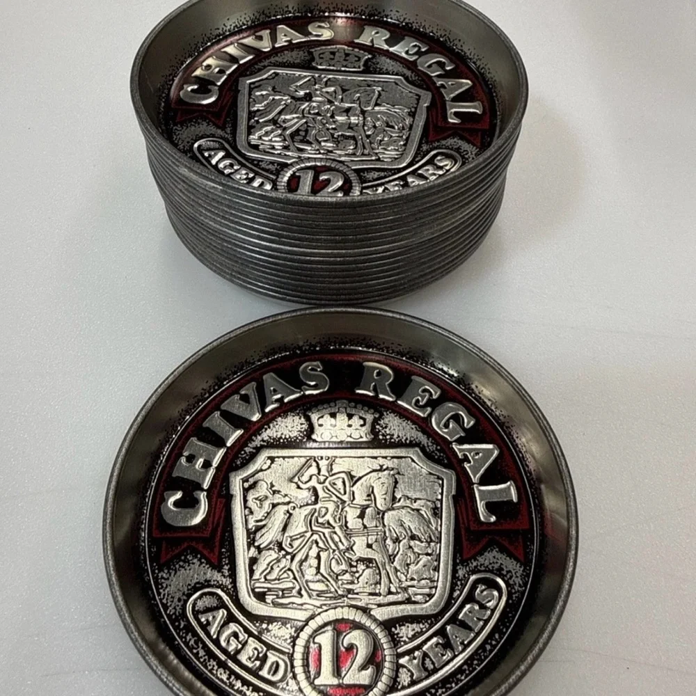 Chivas Regal Metal Drink Coasters Scotch Whiskey 